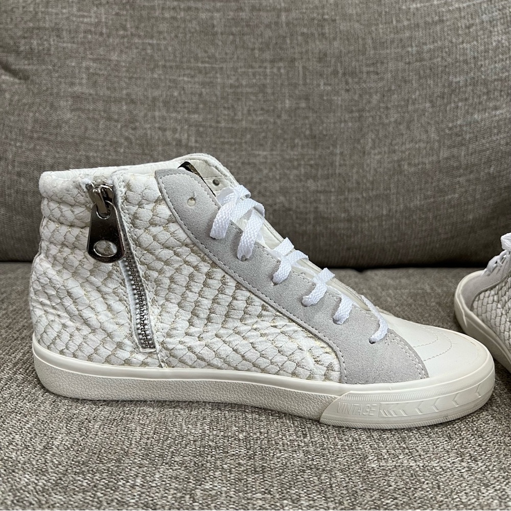 Vintage Havana Lynn Multi Mix Leather Sneakers Women’s 7 High Top Star Details - Picture 6 of 10
